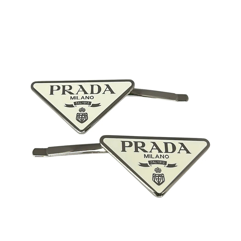 Prada Metal Hair Clip White Silver #368675P64B